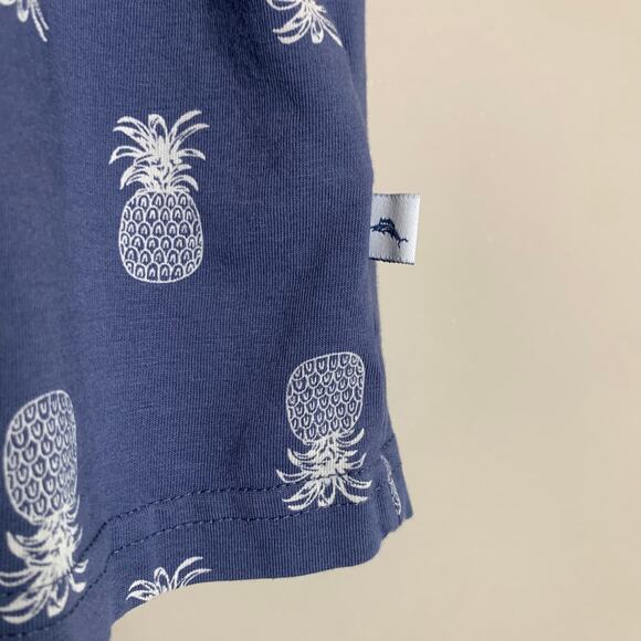 Tommy Bahama Blue White Tank Top Sleeveless Shirt Pineapples Kids Size 7/8 - Picture 3 of 6